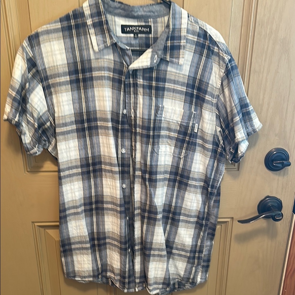 Men's Blue Plaid Shirt